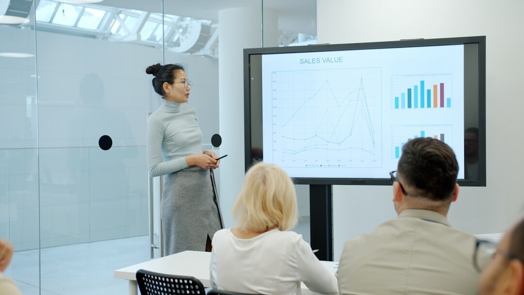 woman presenting to group