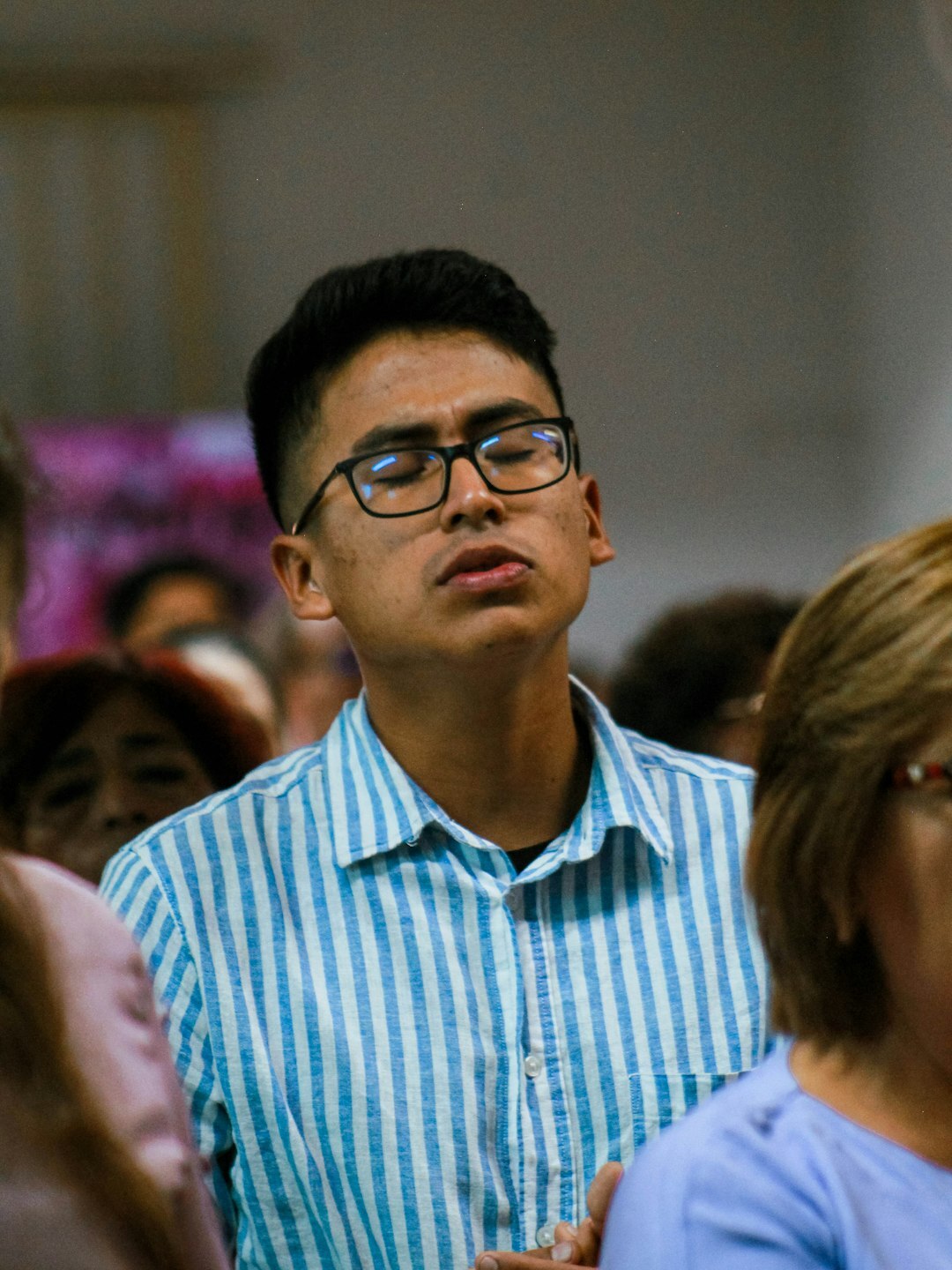 person listening attentively in conversation